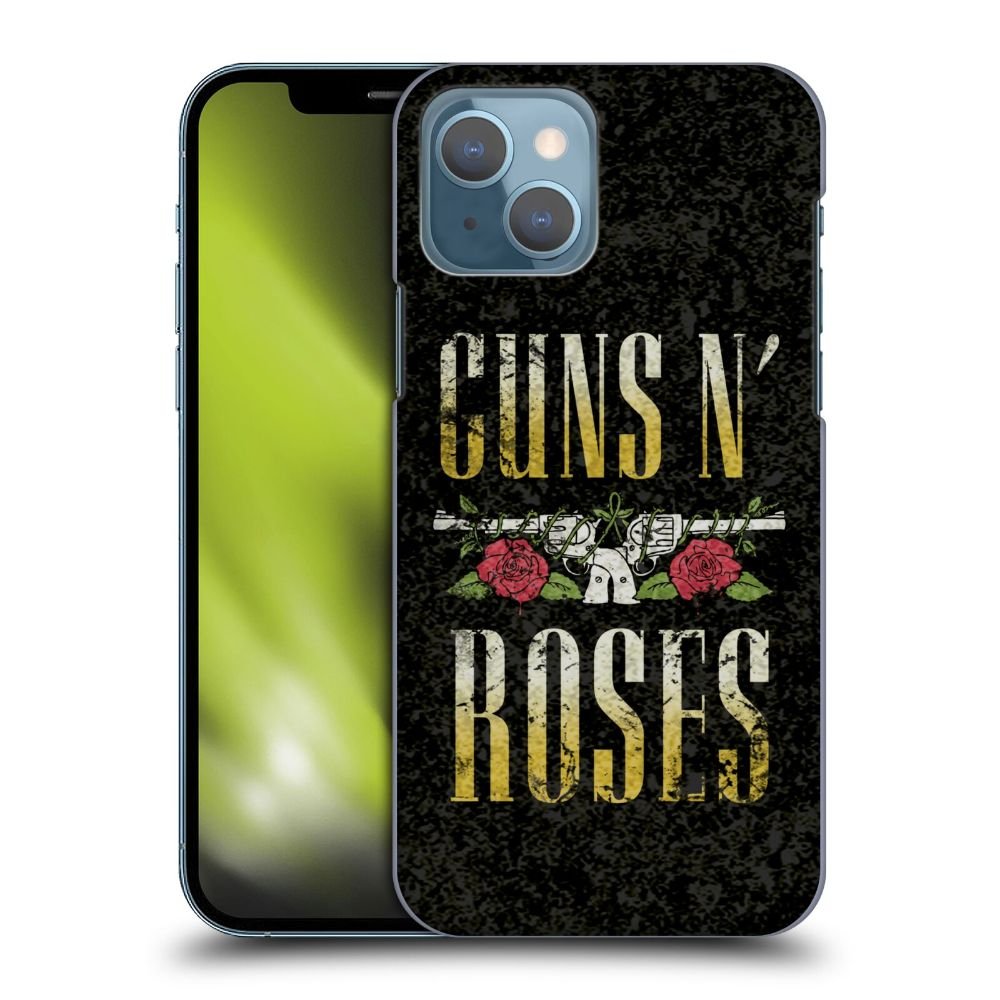 GUNS N ROSES ガンズアンドローゼズ (結成 40周年 ) - Text Logo Pistol ハードcase / Apple iPhoneケース - PGS